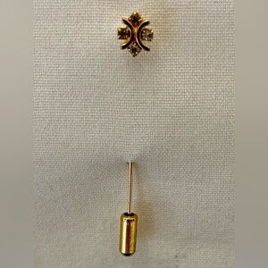 Vintage Gold and Multi Rhinestone Stick Pin